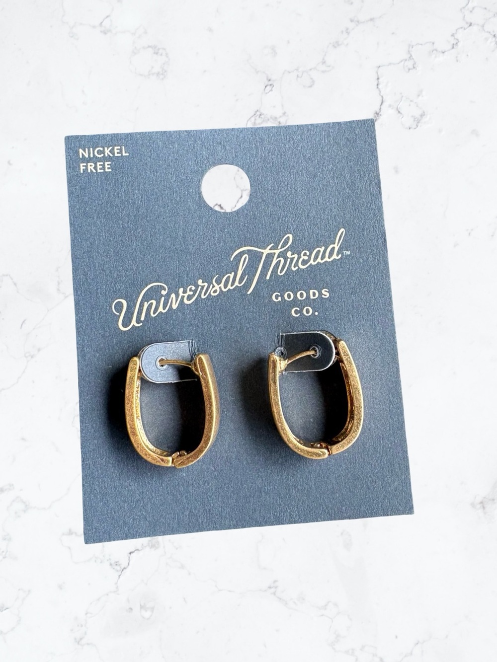 Universal Thread Gold-Finish Mini Hinge Hoop Earrings